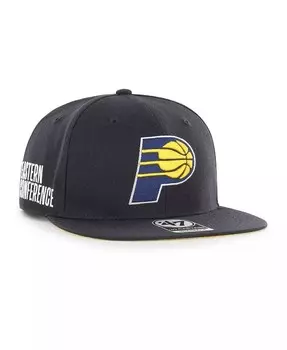 Мужская темно-синяя кепка Indiana Pacers Sure Shot Captain Snapback '47 Brand, синий