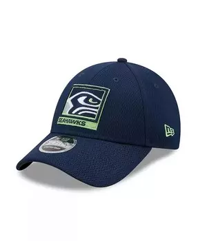 Мужская темно-синяя кепка колледжа Seattle Seahawks в рамке AF 9FORTY Snapback New Era, синий
