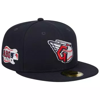 Мужская темно-синяя кепка New Era Cleveland Guardians с основным логотипом MLB All-Star Game Team 2019, цвет 59FIFTY, облегающая шляпа