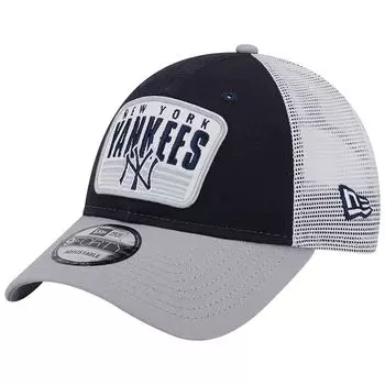 Мужская темно-синяя кепка New Era New York Yankees с двухцветной нашивкой 9FORTY Snapback