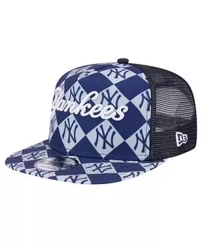 Мужская темно-синяя кепка New York Yankees Seeing Diamonds с А-образной рамкой Trucker 9FIFTY Snapback New Era, синий
