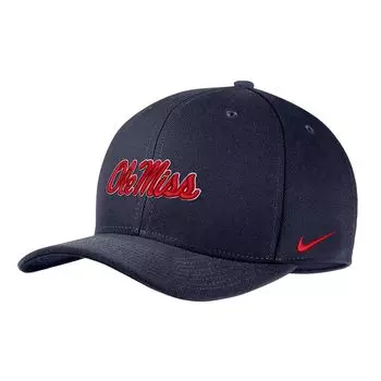 Мужская темно-синяя кепка Nike Ole Miss Rebels Classic99 Swoosh Performance Flex.