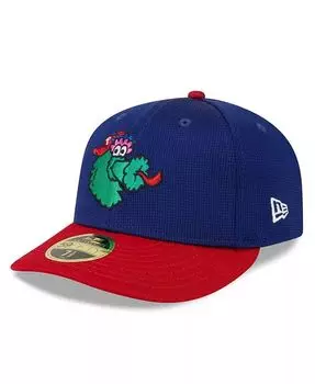 Мужская темно-синяя кепка Philadelphia Phillies 2024 Batting Practice Low Profile 59FIFTY Облегающая шляпа New Era, синий