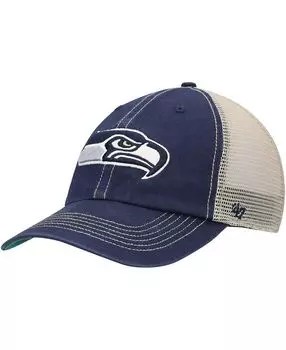 Мужская темно-синяя кепка с капюшоном Seattle Seahawks Trawler Trucker Clean Up Snapback, натуральный цвет '47 Brand