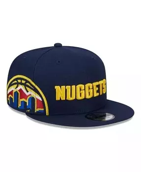 Мужская темно-синяя кепка Snapback Denver Nuggets с боковым логотипом 9FIFTY New Era, синий