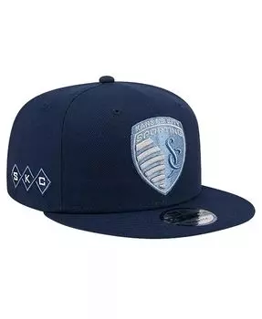 Мужская темно-синяя кепка Sporting Kansas City 2024 с крючком 9FIFTY Snapback New Era, синий