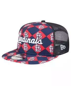 Мужская темно-синяя кепка St. Louis Cardinals Seeing Diamonds с А-образной рамкой Trucker 9Fifty Snapback New Era, синий