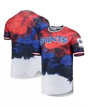 Мужская темно-синяя, красная футболка new orleans saints americana dip-dye Pro Standard, мульти