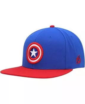 Мужская темно-синяя красная кепка Snapback с изображением Капитана Америки Marvel, синий