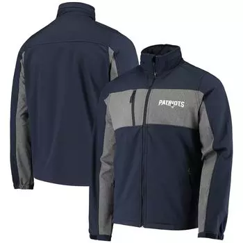 Мужская темно-синяя куртка Dunbrooke New England Patriots Circle Zephyr Softshell с молнией во всю длину