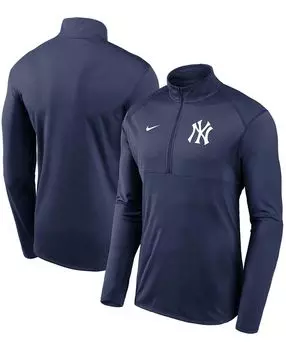 Мужская темно-синяя куртка new york yankees team logo element performance с молнией до половины Nike, синий