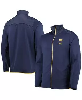 Мужская темно-синяя куртка notre dame fighting irish 2021 sideline command с молнией во всю длину Under Armour, синий