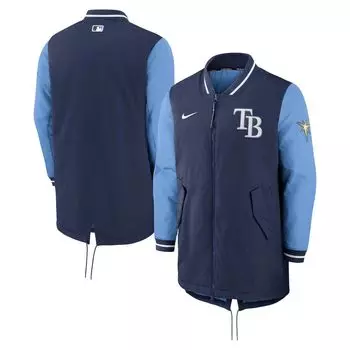 Мужская темно-синяя куртка с молнией во всю длину Tampa Bay Rays Dugout Performance Nike