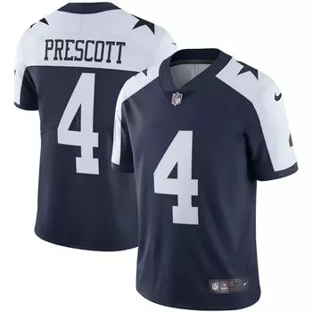 Мужская темно-синяя майка Dak Prescott Dallas Cowboys Alternate Vapor Limited Nike