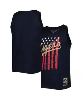 Мужская темно-синяя майка Detroit Tigers Cooperstown Collection Stars and Stripes Mitchell & Ness, синий
