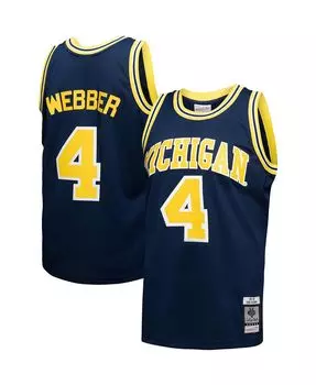 Мужская темно-синяя майка Криса Уэббера Michigan Wolverines Player Swingman Mitchell & Ness