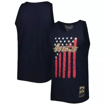 Мужская темно-синяя майка Mitchell & Ness Houston Astros Cooperstown Collection Stars and Stripes