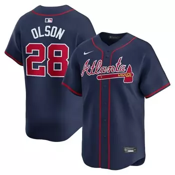 Мужская темно-синяя майка Nike Matt Olson Atlanta Braves Alternate Limited Player, цвет Brv Navy
