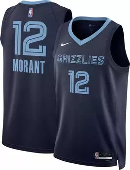 Мужская темно-синяя майка Nike Memphis Grizzlies Ja Morant #12 Dri-FIT Swingman