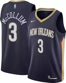 Мужская темно-синяя майка Nike New Orleans Pelicans CJ McCollum #3 Dri-FIT Swingman