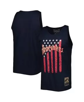 Мужская темно-синяя майка Seattle Mariners Cooperstown Collection со звездами и полосками Mitchell & Ness, синий