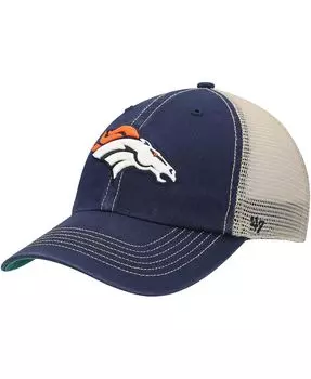 Мужская темно-синяя, натуральная кепка Denver Broncos Trawler Trucker Clean Up Snapback '47 Brand