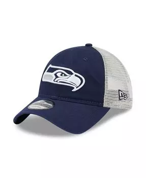 Мужская темно-синяя, натуральная кепка Seattle Seahawks Loyal 9TWENTY Trucker Snapback New Era