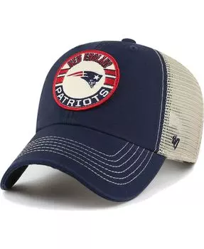 Мужская темно-синяя, натуральная регулируемая шляпа New England Patriots Notch Trucker Clean Up '47 Brand