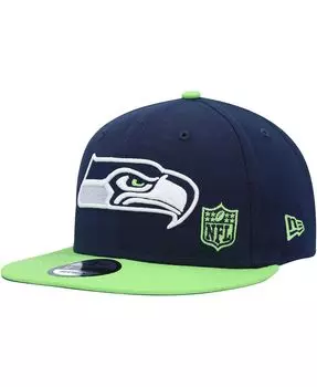 Мужская темно-синяя, неоново-зеленая бейсболка Seattle Seahawks Flawless 9FIFTY Snapback New Era