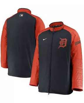 Мужская темно-синяя, оранжевая куртка detroit tigers authentic collection dugout с молнией во всю длину Nike, мульти