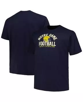 Мужская темно-синяя потертая футболка Notre Dame Fighting Irish Big and Tall Football Helmet Champion, синий