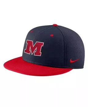 Мужская темно-синяя приталенная бейсболка Ole Miss Rebels Aero True Baseball Performance Nike, синий