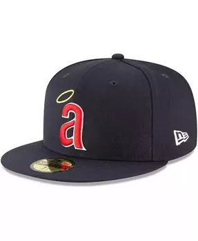 Мужская темно-синяя приталенная шляпа California Angels Cooperstown Collection Wool 59FIFTY New Era, синий