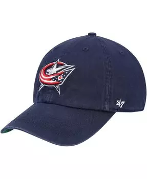 Мужская темно-синяя приталенная шляпа Columbus Blue Jackets Team Franchise '47 Brand