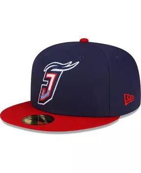Мужская темно-синяя приталенная шляпа Jacksonville Jumbo Shrimp Authentic Collection с альтернативным логотипом 59FIFTY New Era