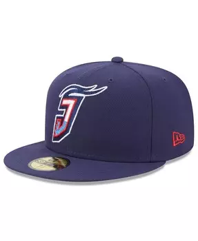 Мужская темно-синяя приталенная шляпа Jacksonville Jumbo Shrimp Authentic Collection с альтернативным логотипом 59FIFTY New Era