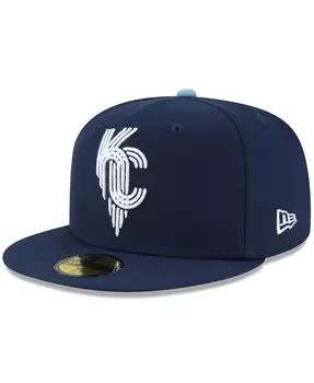 Мужская темно-синяя приталенная шляпа Kansas City Royals 2022 City Connect 59FIFTY New Era