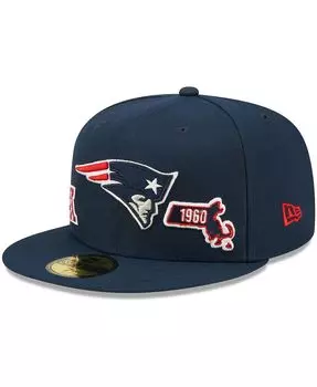 Мужская темно-синяя приталенная шляпа New England Patriots Identity 59FIFTY New Era