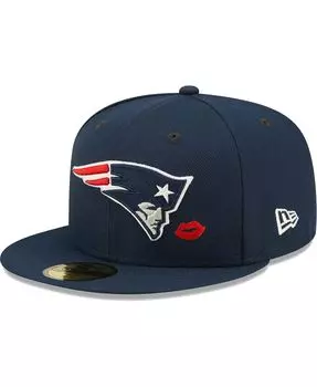 Мужская темно-синяя приталенная шляпа New England Patriots Lips 59FIFTY New Era