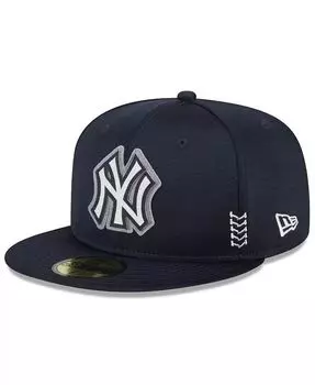Мужская темно-синяя приталенная шляпа New York Yankees 2024 Clubhouse 59FIFTY New Era, синий