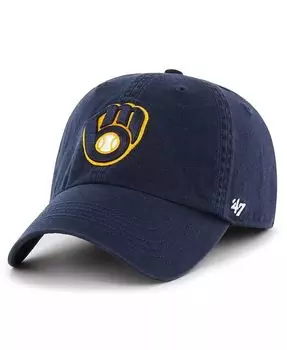 Мужская темно-синяя приталенная шляпа с логотипом Milwaukee Brewers Franchise '47 Brand, синий