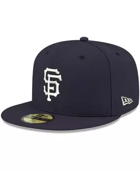 Мужская темно-синяя приталенная шляпа с логотипом San Francisco Giants, белая 59FIFTY New Era
