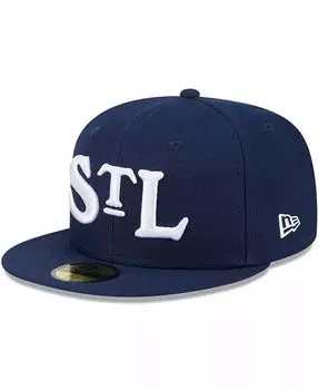 Мужская темно-синяя приталенная шляпа St. Louis Cardinals 2024 Rickwood Classic 59FIFTY New Era, синий