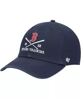 Мужская темно-синяя регулируемая кепка Boston Red Sox 2022 MLB для весенних тренировок с перекрестными костями '47 Brand