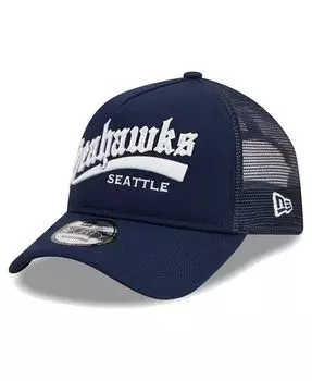 Мужская темно-синяя регулируемая кепка College Seattle Seahawks Caliber Trucker 9FORTY New Era, синий