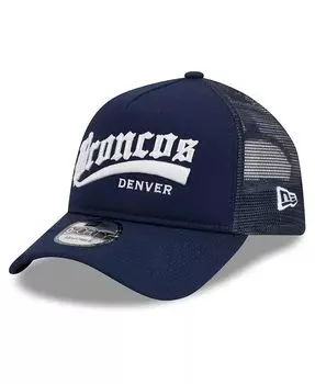Мужская темно-синяя регулируемая кепка Denver Broncos Caliber Trucker 9FORTY New Era, синий