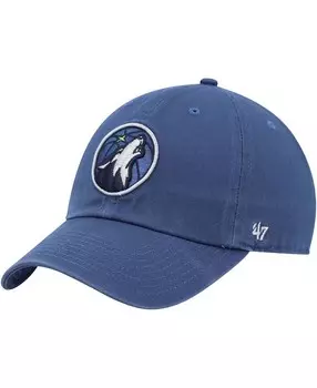 Мужская темно-синяя регулируемая кепка Minnesota Timberwolves Team Clean Up '47 Brand