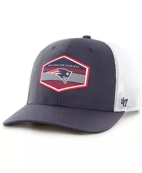 Мужская темно-синяя регулируемая кепка New England Patriots Burgess Trucker '47 Brand