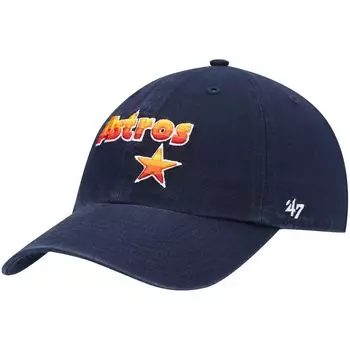Мужская темно-синяя регулируемая шляпа '47 Houston Astros Logo Cooperstown Collection Clean Up