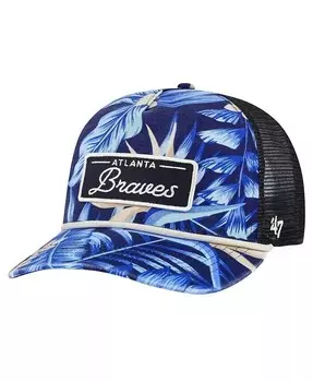 Мужская темно-синяя регулируемая шляпа Atlanta Braves Tropicalia Trucker Hitch '47 Brand, синий